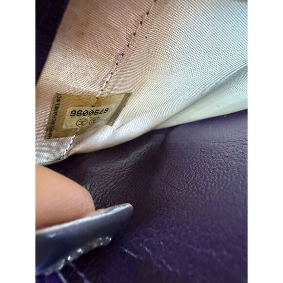 Chanel Purple Leather Long Yen Wallet EUC - Picture 7 of 10
